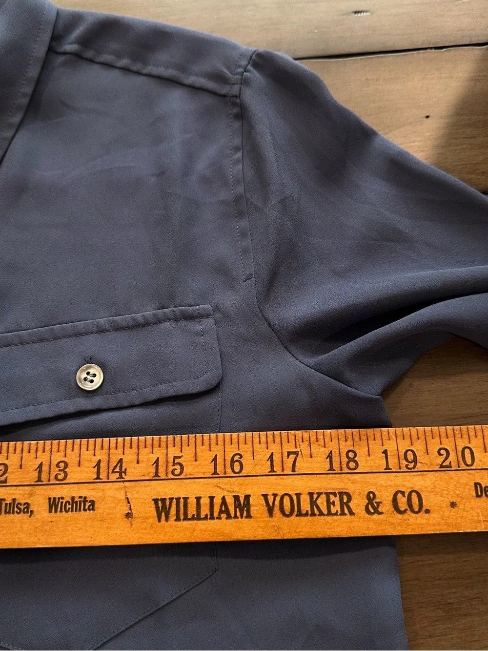 J. Crew Blue Long-Sleeve Button-Front Poly Shirt #LS1